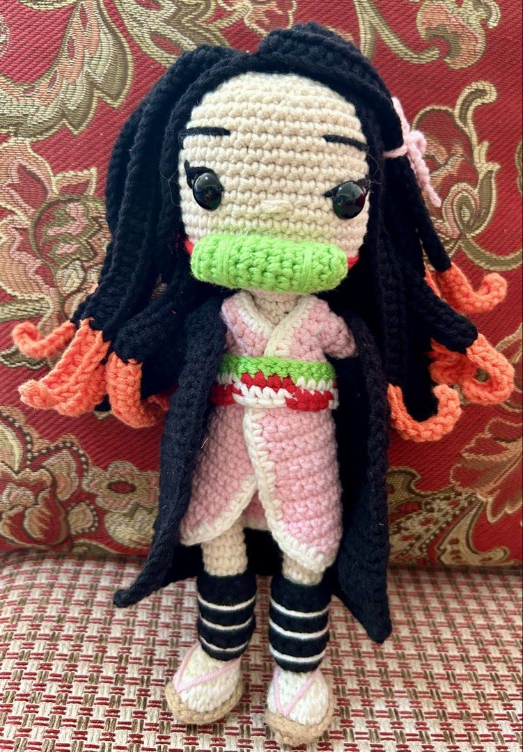 Nezuko Amigurumi (Category: Figurines & Statues) located in Paranaque City. Submitted by runnerako (Listing ID 1432611827, Image 1). Description: Nezuko is one of our favorite characters in Demon Slayer. Lovingly handcrafted, you can now get to keep her. Size is 9.5 inches tall. With detachable black robe. .