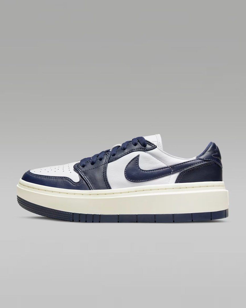 Nike Air Jordan 1 Low Elevate (White/Sail/Midnight Navy) (Category: Sneakers) located in Angeles City. Submitted by keithyow (Listing ID 1432642238, Image 3). Description: Used only 2–3 times — still in excellent, like-new condition! (Original/Authentic) ✔️ comes with original box 📦 Shipping: Fee to be shouldered by the buyer 📍 Location: Pampanga / Quezon City - Nike Air Jordan 1 Low Elevate - Colorway: White/Sail/Midnight Navy - Size: EU 39 / 