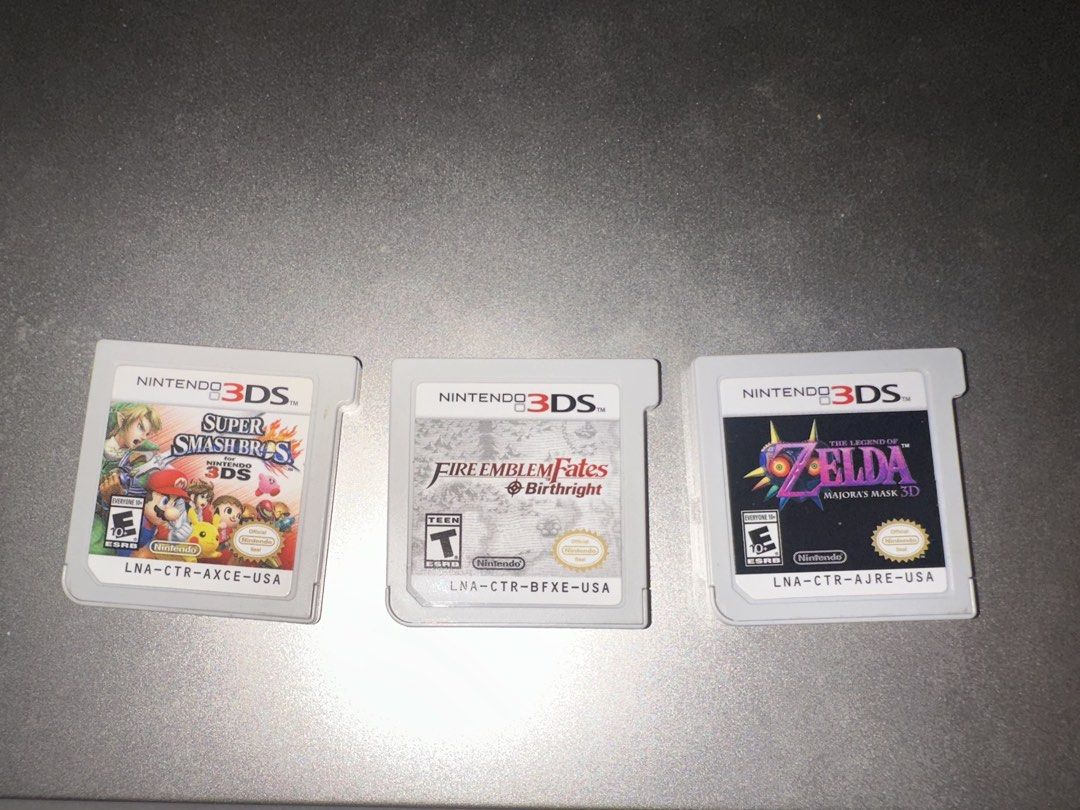 Nintendo 3DS Games (Category: Nintendo) located in Quezon City. Submitted by neil55 (Listing ID 1432696855, Image 1). Description: 1200 each game 3000 take all Legends of Zelda Majora’s Mask 3D Super Smash Bros Fire Emblem Fates Birthright.