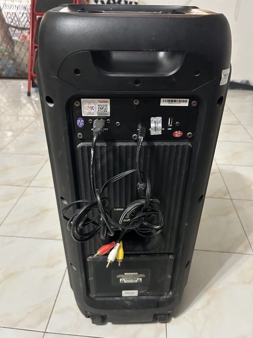 Platinum Karaoke DK88 Duo Party Jukebox Speaker (Category: Soundbars, Speakers & Amplifiers) located in Caloocan City. Submitted by corviz (Listing ID 1432607105, Image 3). Description: Issue Battery mode NOT working, Only works when plugged in. 7k fix north caloocan loc rfs nakatambak nlng, di na nagagamit. - Platinum Karaoke DK88 Duo speaker with two type c rechargable microphones - Includes a songbook - Features Micro SD, USB, and guitar input