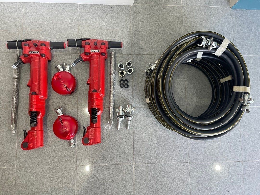 Pneumatic Jackhammer 60 lbs TPB-60 (Category: Construction Tools & Equipment) located in Imus. Submitted by double.crane_98 (Listing ID 1432710505, Image 2). Description: Brand: TOKU Pneumatic Jackhammer Model: TPB 60 Many Stocks Available Capacity: 60 lbs pavement breaker with 1 pc moil point For complete air accessories, plus Php 25,000 + 10 and 5 meters ¾ " air hose + Chicago couplers and fittings + One (1) pc heavy-duty steel oiler + 1 pc cou