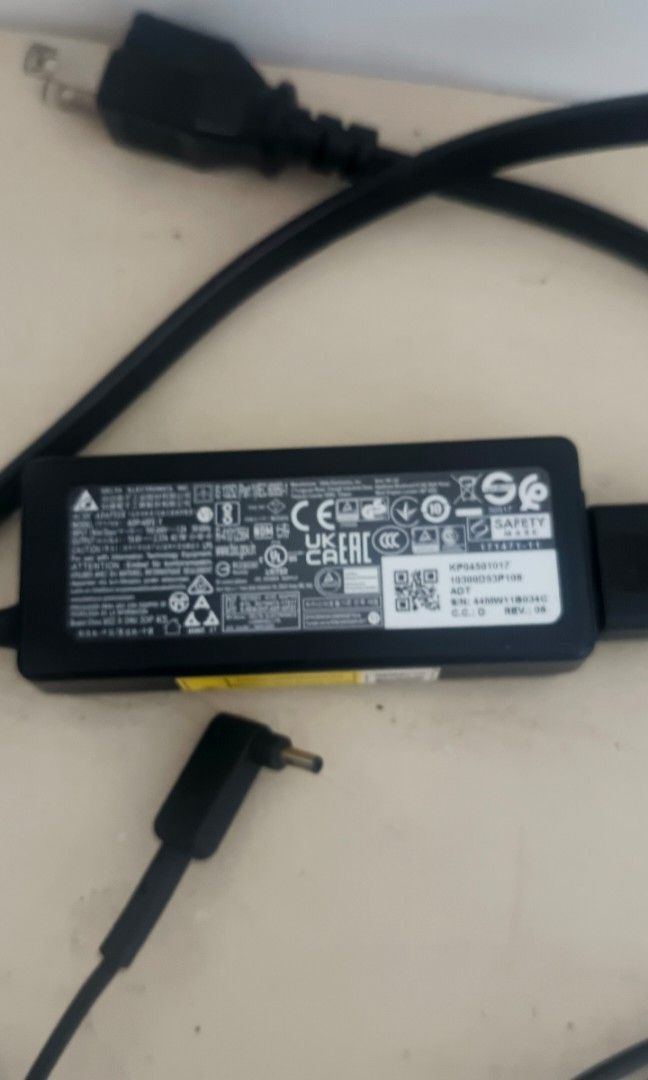 Replacement Charger 45 Watts (Category: Chargers) located in Calamba. Submitted by studio11ph (Listing ID 1432663547, Image 2). Description: Replacement Charger for Acer 45 Watts | 3.0 x 1.0 mm | For Acer Aspire Models: Aspire 1,3,5 Travelmate P236, P238 Variousv Chromebook Slightly negotiable RFS: Decluttering.