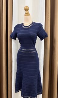 karleigh faux fur knit maxi dress MICHELLE KNIT MIDI DRESS WITH FUR ACCENTS – AKIRA main image 1