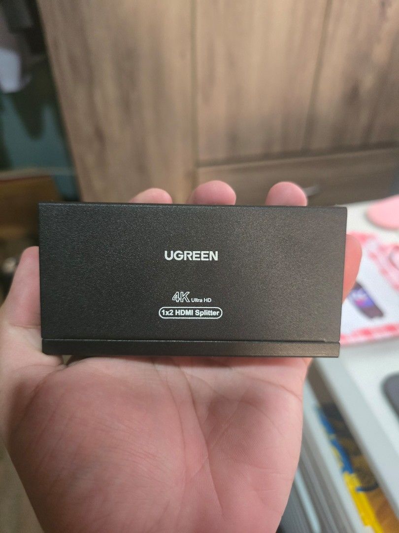 UGREEN 1x2 HDMI Splitter (Category: Cables & Adaptors) located in Manila. Submitted by bennseppe38573 (Listing ID 1432683964, Image 2). Description: Ugreen 1x2 HDMI splitter. Supports 4K 1 INPUT, 2 OUTPUT SPLITTER WITH EDID = UPTO 1440p KAHIT 1080p monitor lang SEE PIC Tested with a PS5 and was used for Discord streaming, PWEDENG PWEDE FOR STREAMING OFC. INCLUSION: Device itself Power cord Orig price: 2,175 Selling for: 1,750 (NEGO if sure buyer)