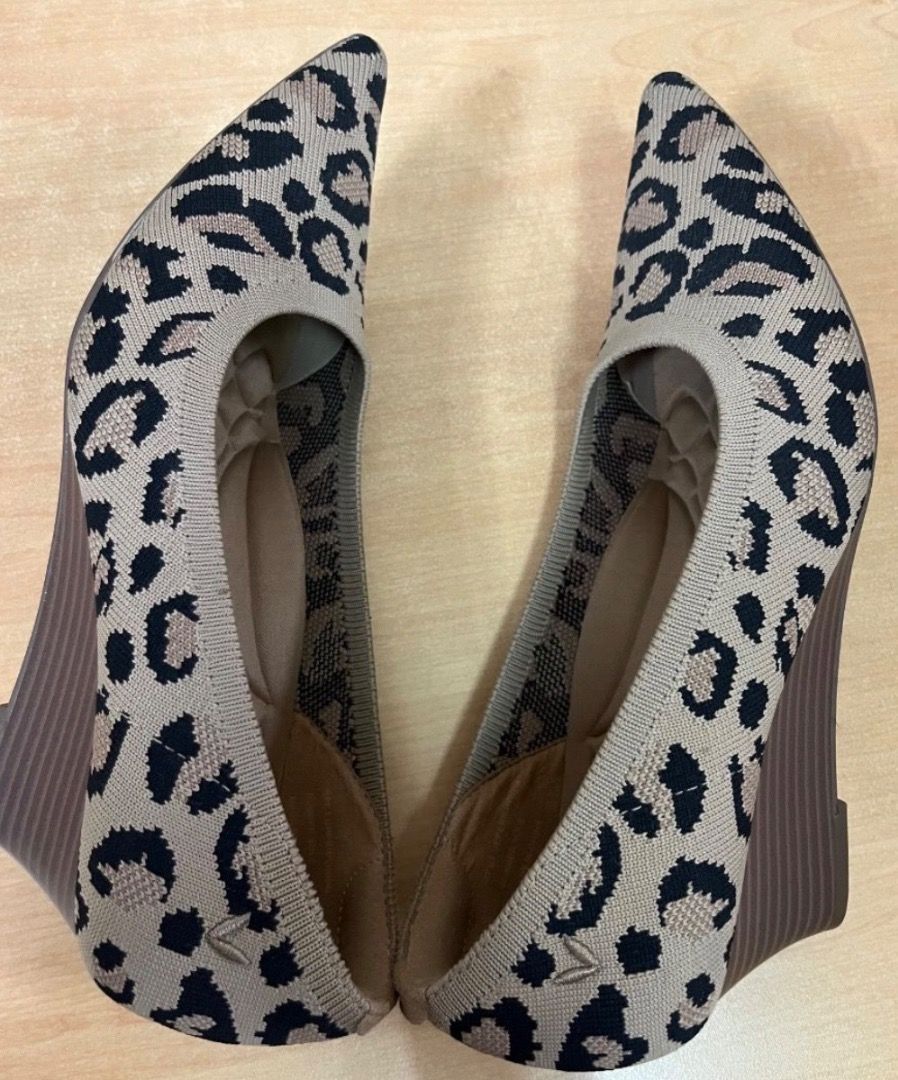 Vivaia (Category: Heels) located in Manila. Submitted by romille12345 (Listing ID 1432643800, Image 3). Description: Vivaia Pointed Toe Wedge. Aria Wedge Pro in Dark Leopard. Original price is 10k. Size 36, no flaws, no box.