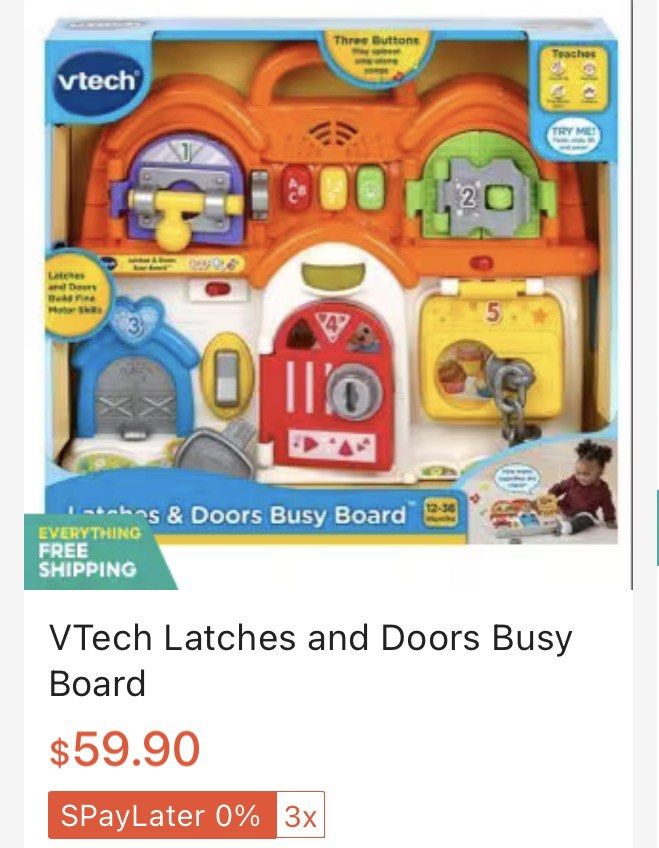 VTech Latches & Doors Busy Board, Babies & Kids, Infant Playtime on ...