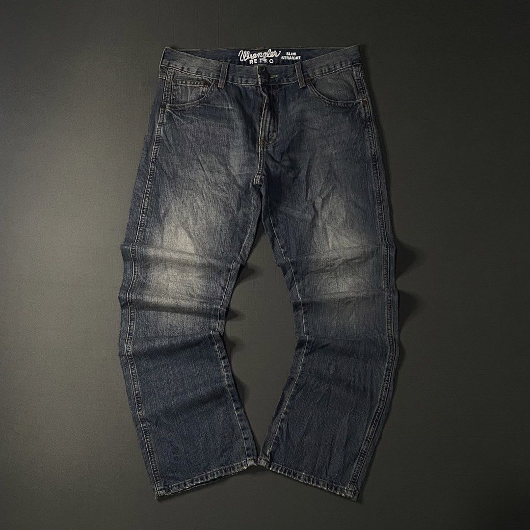 Wrangler Retro Slim Straight Jeans (Category: Jeans) located in Cavite. Submitted by lit_loots (Listing ID 1432690871, Image 3). Description: Wrangler Retro Slim Straight Jeans 32 on tag 35x42.5 Thighs - 11.5 Leg opening - 8.5 Excellent condition No flaw Cavite location 📍 - 899 free sf.