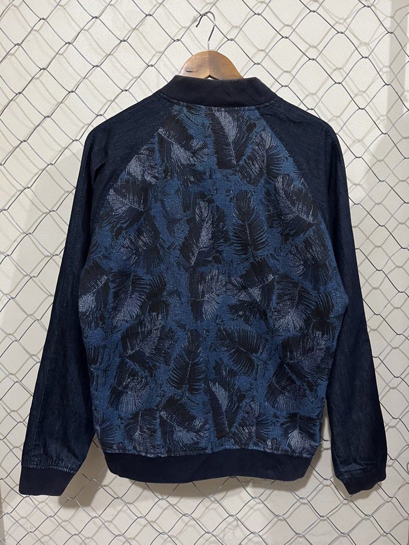 Zara Man Denimwear Jacket XL (Category: Coats, Jackets and Outerwear) located in Baliuag. Submitted by TOCThrift (Listing ID 1432696247, Image 2). Description: Z A R A M A N Botanical Denim/Bomber Jacket Size XL on tag 22 width x 27 Length L-XL mens fit Good Condition Slightly faded sa neck 480 + SF Baliwag, Bulacan.