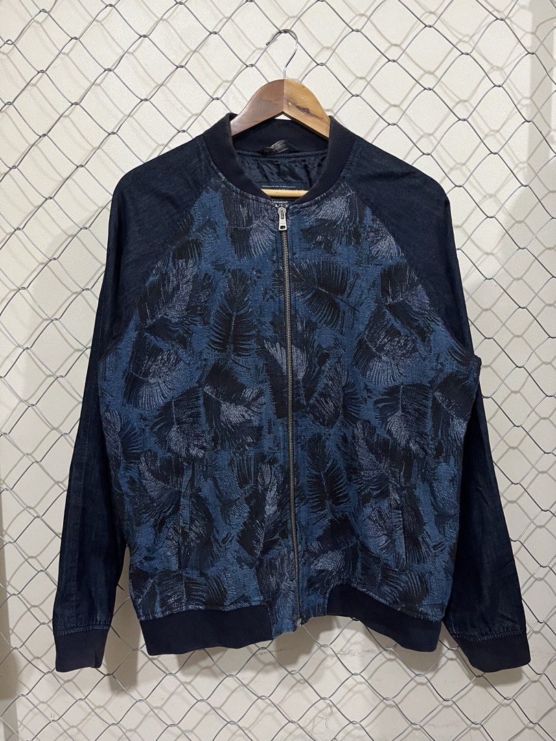 Zara Man Denimwear Jacket XL (Category: Coats, Jackets and Outerwear) located in Baliuag. Submitted by TOCThrift (Listing ID 1432696247, Image 1). Description: Z A R A M A N Botanical Denim/Bomber Jacket Size XL on tag 22 width x 27 Length L-XL mens fit Good Condition Slightly faded sa neck 480 + SF Baliwag, Bulacan.