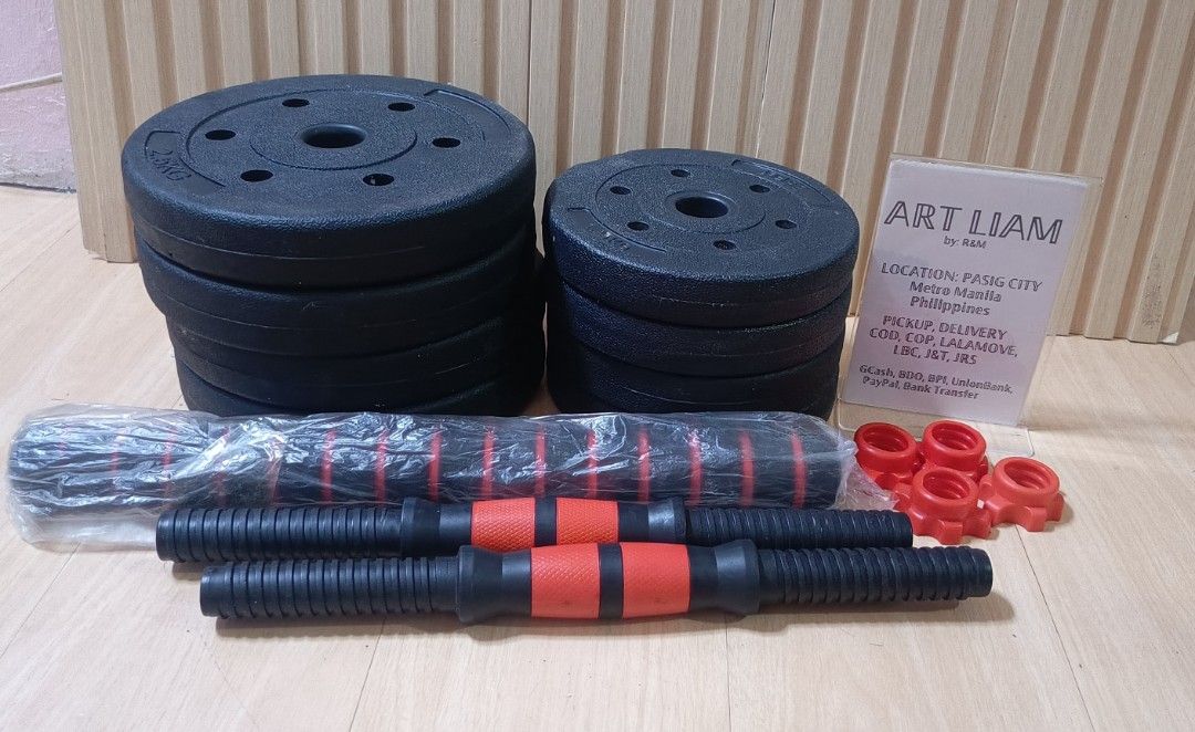 34LbS Adjustable Dumbbell and Barbell Set (Category: Weights & Dumbbells) located in Pasig City. Submitted by artliam888 (Listing ID 1432902196, Image 1). Description: 34LBS Barbell/Dumbbell set 4pcs 2.5kg/5.5lbs plate 4pcs 1.25kg/2.74lbs plate 2pcs dumbbell pole 1pc barbell extension 4pcs lock nuts . BRANDNEW never been used . PRICE: 899 pesos only . ✅ SAME DAY DELIVERY LALAMOVE ✅ PAY NOW GET NOW . Pickup Location: Manggahan, Pasig City. Philipp