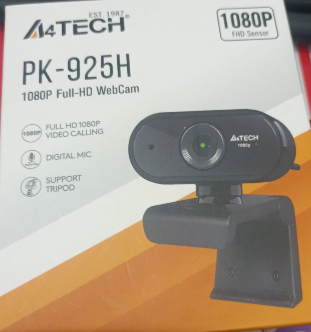 A4TECH PK-925H 1080P Full-HD Webcam (Category: Webcams) located in Manila. Submitted by ipstuff23 (Listing ID 1432842358, Image 1). Description: - A4TECH PK-925H Webcam - 1080P Full-HD Resolution - Built-in Digital Microphone - Designed for Full HD 1080P Video Calling - Supports Tripod Mounting - 1080P FHD Sensor.