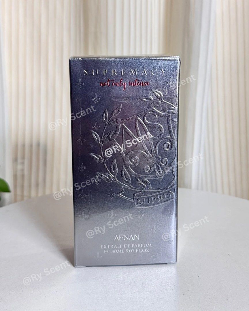 Afnan Supremacy Not Only Intense Extrait De Parfum 150ml (Category: Fragrance & Deodorants) located in Dasmarinas. Submitted by ryscentph (Listing ID 1432833431, Image 1). Description: - Afnan Supremacy Not Only Intense Extrait De Parfum for men - Key Notes: Oakmoss, Black Currant, Bergamot, Ambergris, Patchouli, Musk - Strong sillage - Longevity: Approximately 8 hours - Best for Spring and Summer - Suitable for daytime use.