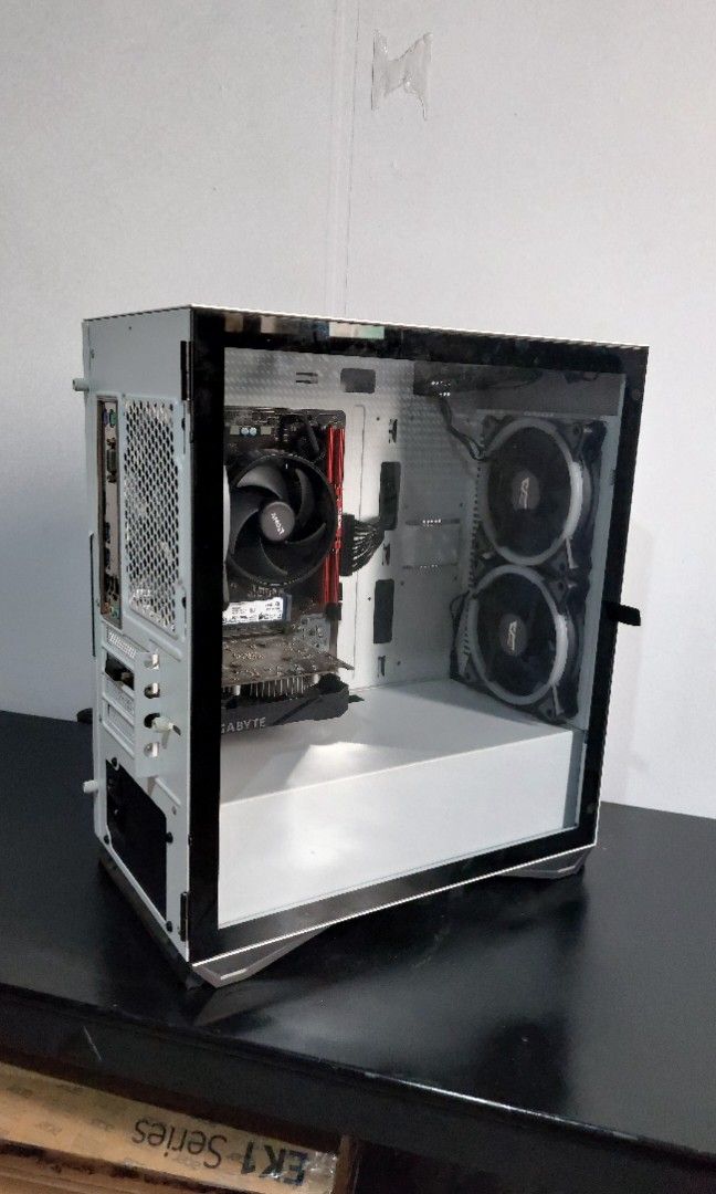 AMD Ryzen 5 4500 Gaming PC (Category: Desktops) located in Bulacan. Submitted by csagaran (Listing ID 1432897849, Image 3). Description: with free attackshark x11 tri-mode gaming mouse (white) • AMD Ryzen 5 4500 am4 3.8GHZ •MSI A320M PRO-VH AM4 DDR4 MOTHERBOARD • KINGSTON NV2 500GB SSD • TEAM ELITE VULCAN Z 16GB 2x8 3600mHz DDR4 • FSP HV PRO 85+ FSP550-51AAC 550 watts 80+ bronze • DARKFLASH DDR12PRO 120mm 3in1 chassis fan • DARKFLASH DLM22 Mid To