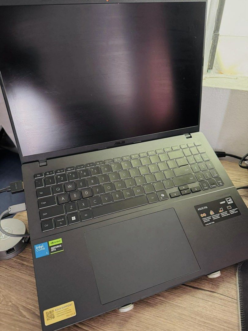 ASUS Vivobook 16 Laptop (Category: Laptops & Notebooks) located in Cebu City. Submitted by nikkisff (Listing ID 1432857464, Image 2). Description: - ASUS Vivobook 16 - Intel Core i5 processor - 16GB RAM - 477GB storage - NVIDIA GeForce RTX graphics - Dark gray color - Includes original charger.