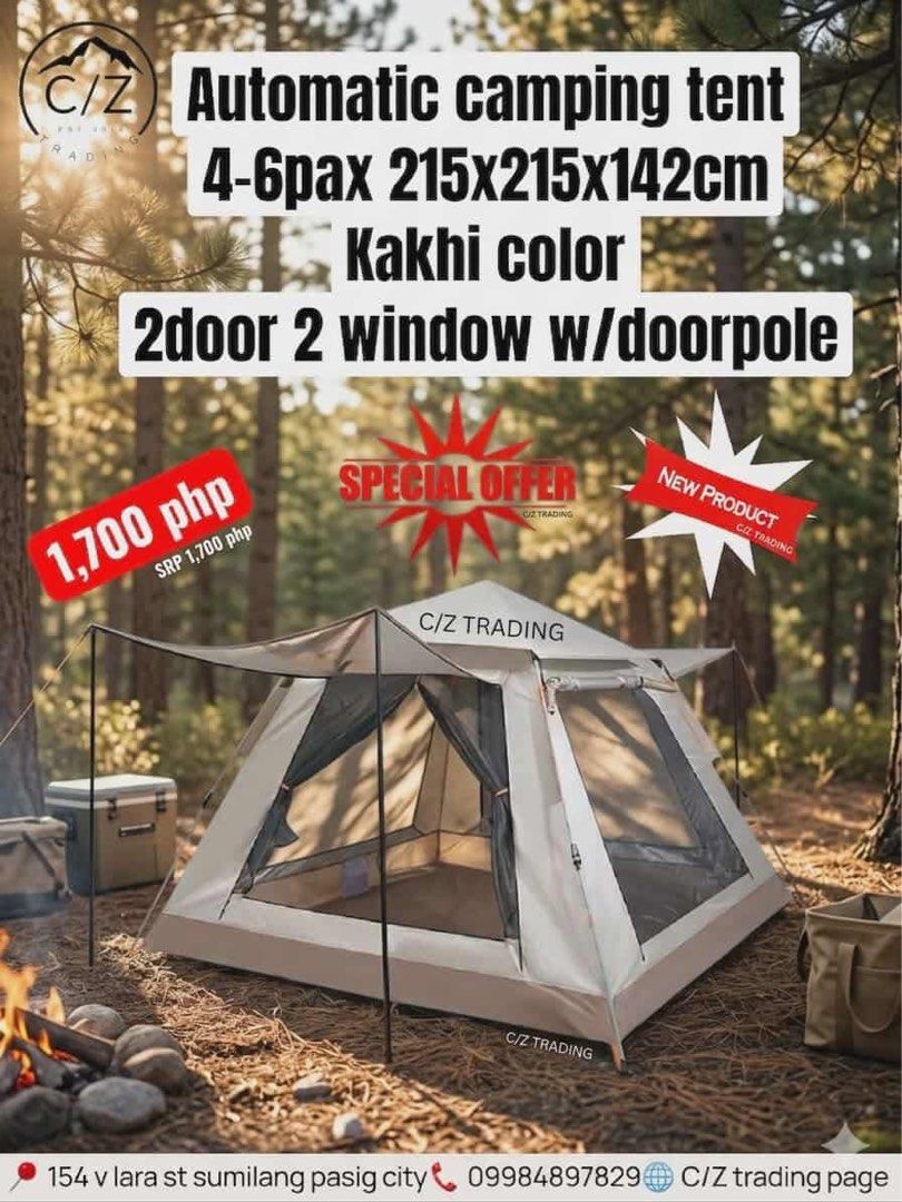 Automatic camping tents (Category: Hiking & Camping) located in Pasig City. Submitted by gammad_05 (Listing ID 1432907735, Image 2). Description: .