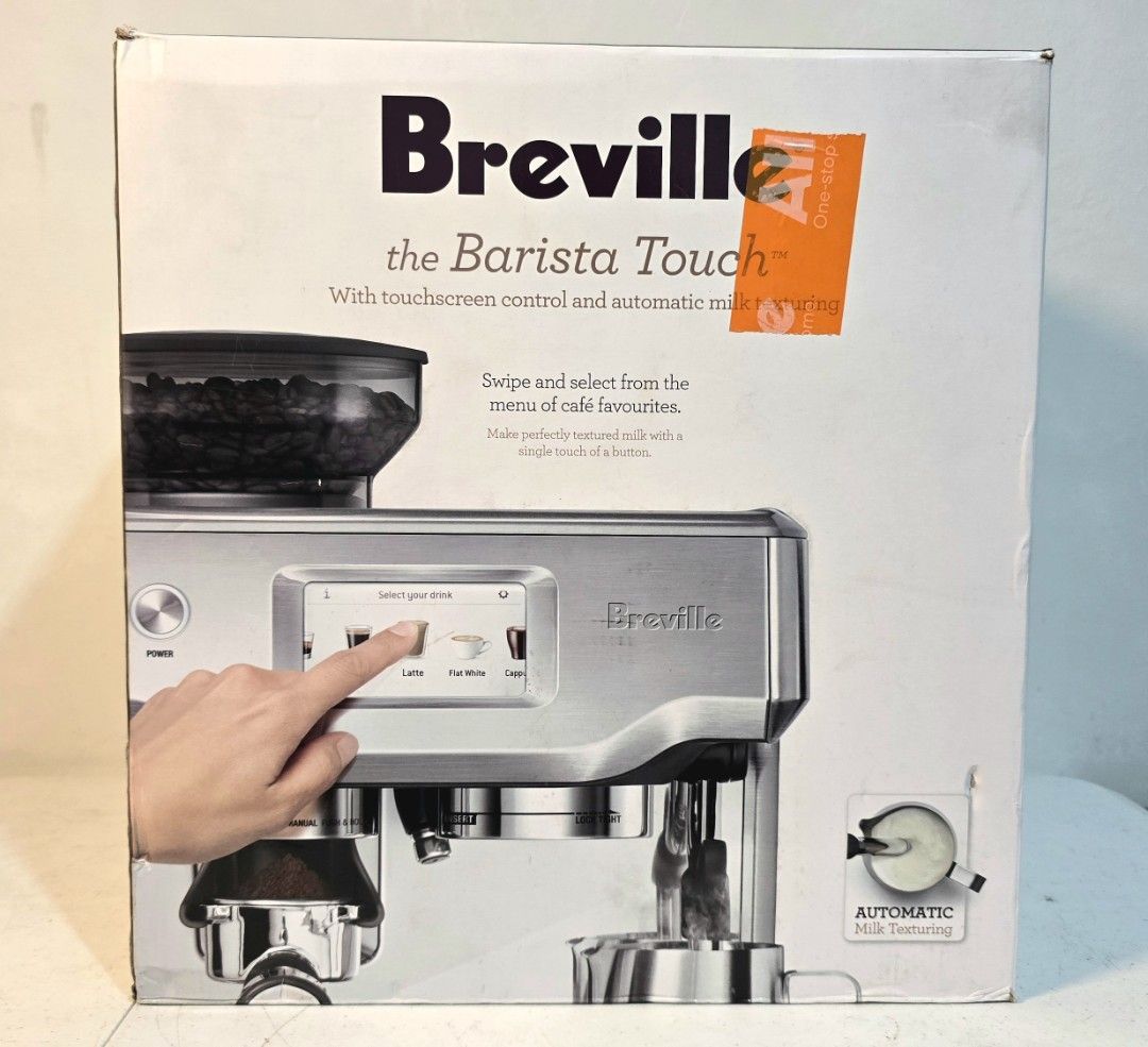 Breville Barista Touch Espresso Machine (Category: Coffee Machines & Makers) located in Rizal. Submitted by potato_corner (Listing ID 1432879596, Image 1). Description: Breville Barista Touch Espresso Machine SRP: 89,999 Brandnew With Warranty Complete accesories Tamper 4 filter cups Milk Jugg Portafilter Water Filter.