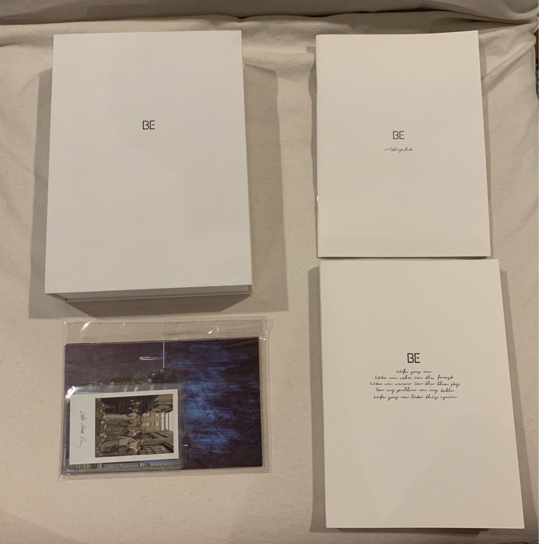 BTS BE Album Deluxe Edition (Category: CDs & DVDs) located in Quezon City. Submitted by d.othersetc (Listing ID 1432872597, Image 1). Description: - BTS BE Album (Deluxe) unsealed - 1 CD, 1 Photo book, 1 Making book, 1 Lyric Poster, 8 Photo cards, 1 Polaroid photo card, 1 photo frame, 7 postcards, 1 poster .