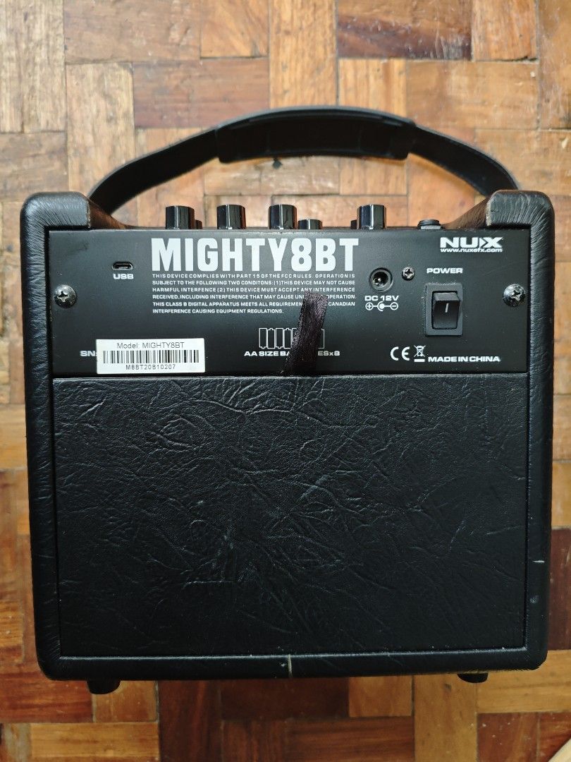 Guitar AMP! NUX Mighty8BT MK2 (Category: Soundbars, Speakers & Amplifiers) located in Manila. Submitted by aureo.shop (Listing ID 1432797514, Image 2). Description: Kaunting beses lang nagamit tapos natambak lang. Very crisp pa ang sounds and fx nya. PM IF INTERESTED Asking price: 4,000php specs - Speaker: 6.5-inch - Channels: 3 presets (Clean, Overdrive, Distortion). - Instrument input and a dedicated Microphone input. -Bluetooth for audio strea