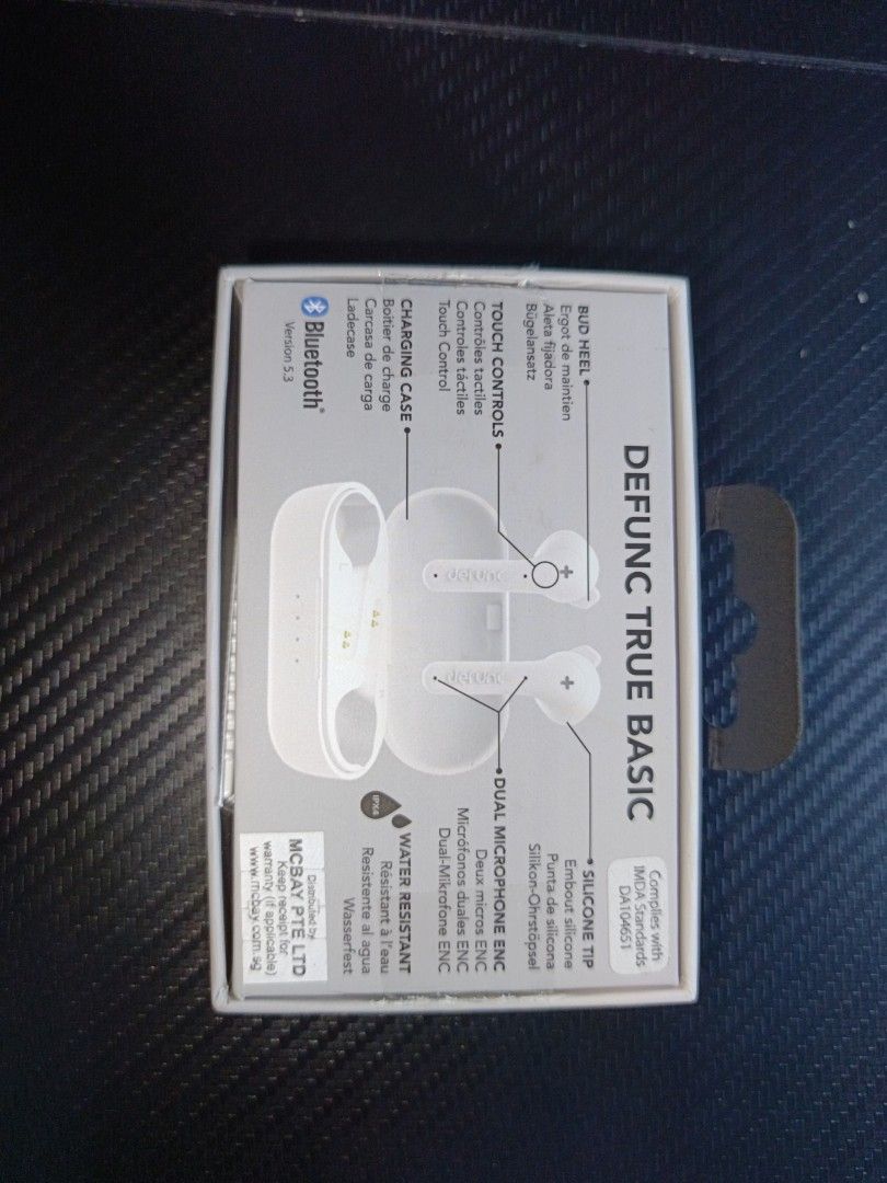 Defunc True Basic Earbuds (Category: Earphones) located in Singapore. Submitted by jerrellche71101 (Listing ID 1432940647, Image 3). Description: Defunc True Basic Wireless Earphones •Condition: [Brand new] •100% authentic Defunc product •True wireless (Bluetooth) earbuds •Clear sound quality with balanced bass •Comfortable fit for daily use •Built-in mic for calls •Comes with charging wire 👍Good for music, calls, workouts 👍Compact and easy to 