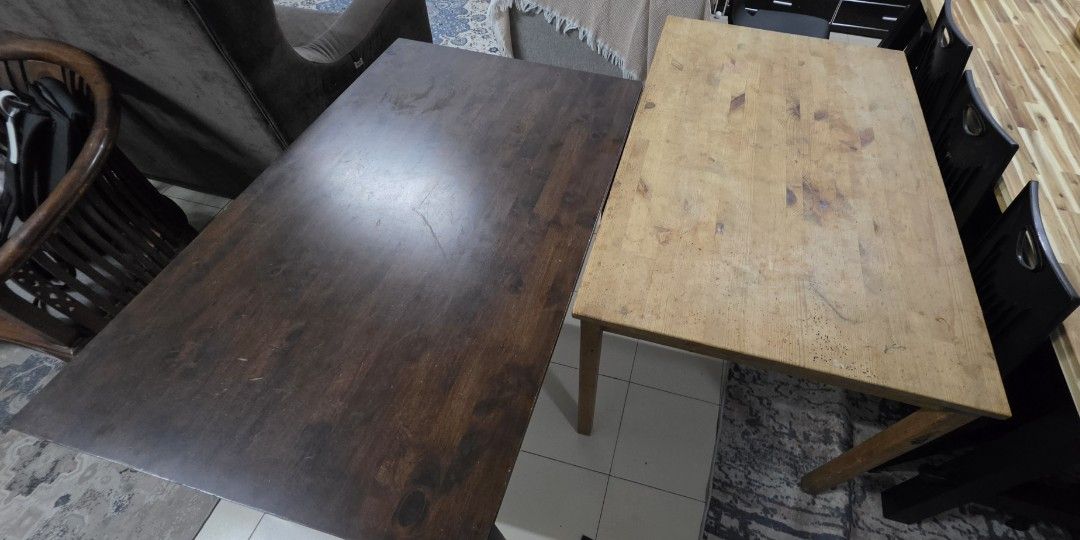 DINING TABLE (Category: Tables & Sets) located in Putrajaya. Submitted by hasnira.46 (Listing ID 1432939371, Image 3). Description: 2 table 4-6 seater table only condition 7/10.