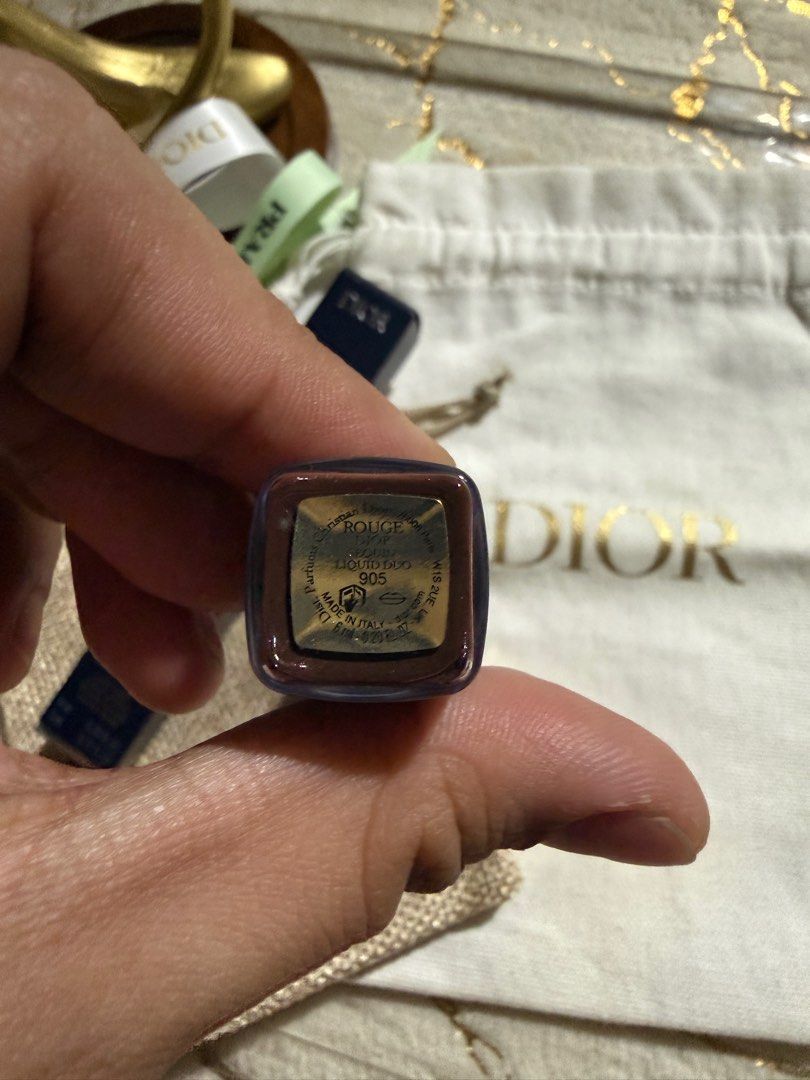 Dior Rouge Dior Sequin Liquid Duo 905 Magic (Category: Makeup) located in Taytay. Submitted by jayezapanta (Listing ID 1432960146, Image 3). Description: - Dior Rouge Dior Sequin Liquid Duo in shade 905 Magic - Includes matching gloss - Swatched only as in impulse buy lang 🥹😭 Medyo humawa yung stain sa gloss yun lang signs of use. - Comes with paperbag and the freebies from dior skincare line - Expiry date: July 2028 - Made in Italy This is lim