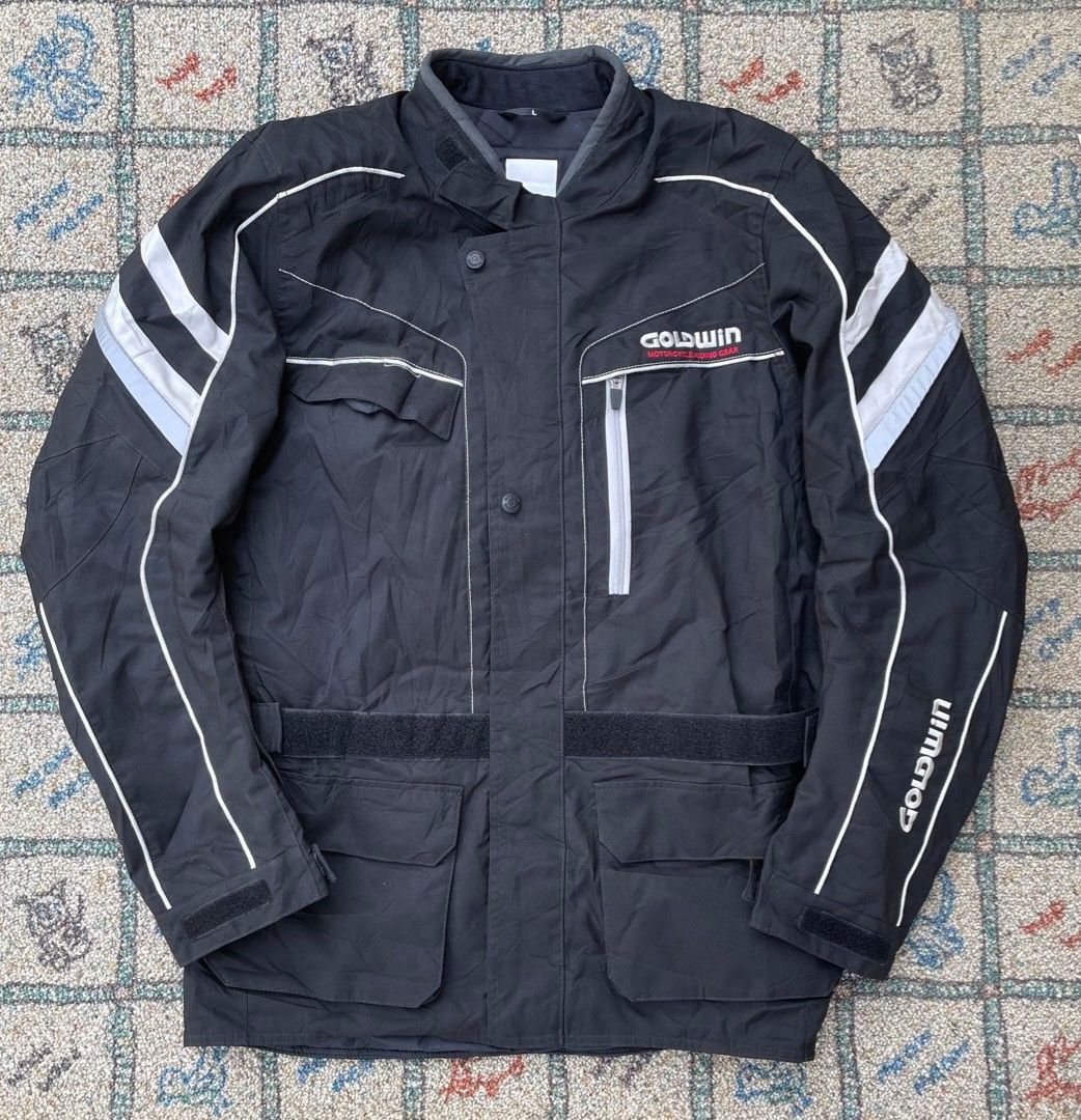 Goldwin Riding Gear Jacket (Category: Coats, Jackets and Outerwear) located in Manila. Submitted by stepsole (Listing ID 1432689062, Image 1). Description: As new condition Color rate 9.5/10 No issue Large on tag.