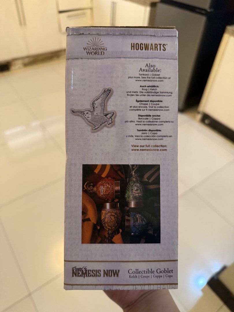 Harry Potter Hogwarts Collectible Goblet (Category: Vintage Collectibles) located in Paranaque City. Submitted by preloveditems111 (Listing ID 1432867294, Image 2). Description: - Harry Potter collectible goblet - Highly detailed, hand-painted design - Removable stainless steel insert - Made of durable polyresin - Box shows other designs in the collection - Made by Nemesis Now.