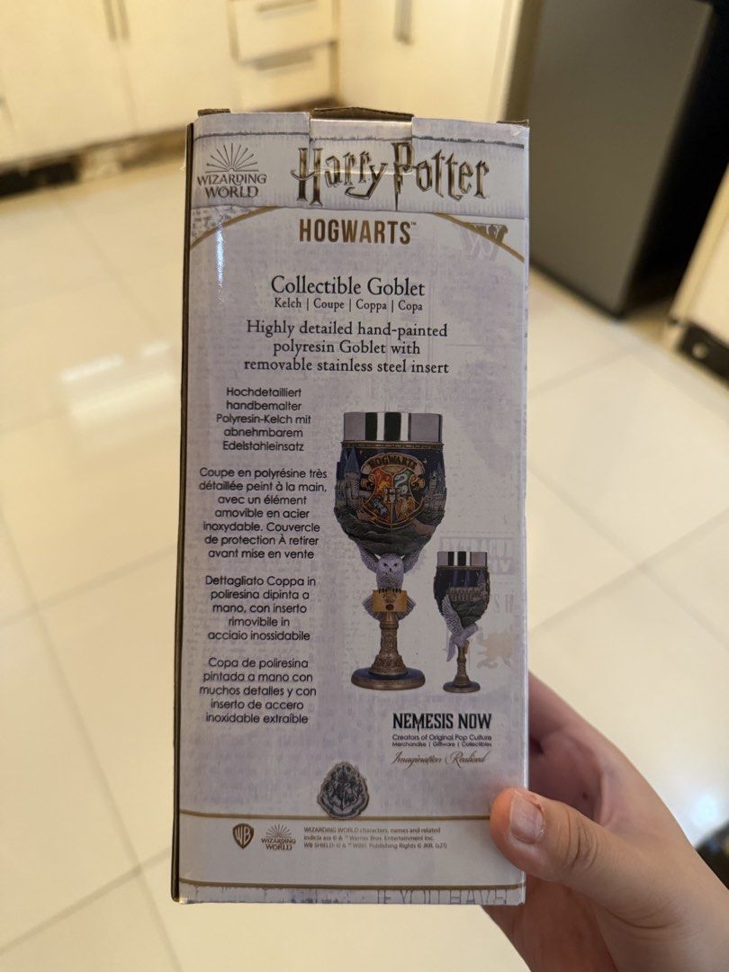 Harry Potter Hogwarts Collectible Goblet (Category: Vintage Collectibles) located in Paranaque City. Submitted by preloveditems111 (Listing ID 1432867294, Image 1). Description: - Harry Potter collectible goblet - Highly detailed, hand-painted design - Removable stainless steel insert - Made of durable polyresin - Box shows other designs in the collection - Made by Nemesis Now.