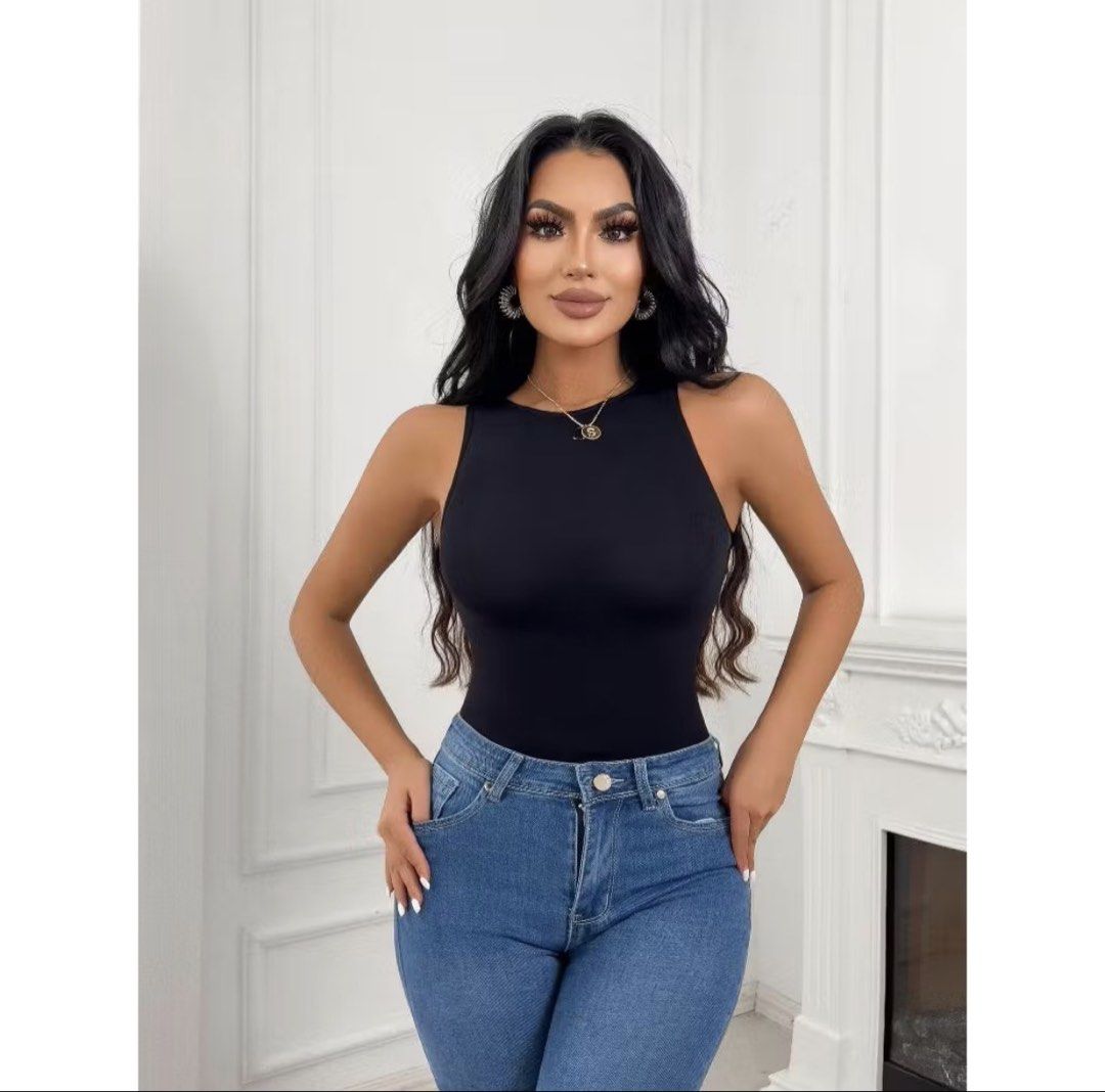 hottie diary black sleeveless bodysuit (Category: Sleeveless) located in Manila. Submitted by prelovedby.fel (Listing ID 1432870247, Image 3). Description: bought for ₱390 from orange app slightly negotiable rfs: impulse buy, decluttering.