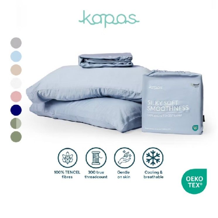 Kapas Tencel Bedding Set - Silky Soft Smoothness (Category: Bedding & Towels) located in Singapore. Submitted by mightyshark.3b97c3 (Listing ID 1432918487, Image 1). Description: Brand new Kapas Tencel bedding set. Silky soft, cooling, and breathable. Includes pillowcases and fitted sheet. OEKO-TEX certified. https://sgfiresalesnow.com/3zmi4r.