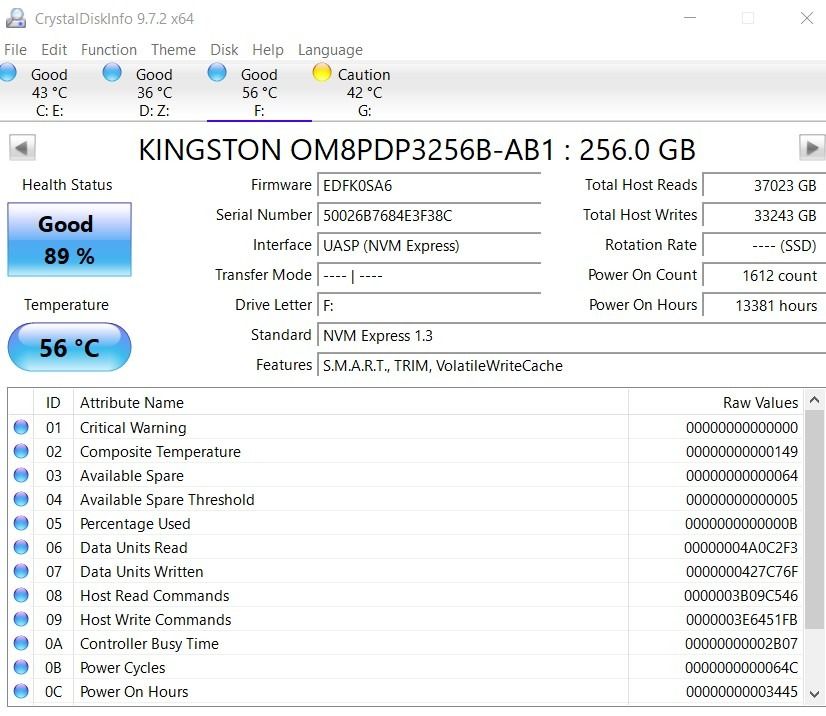 KINGSTON NVME OEM 256GB444455779294269441