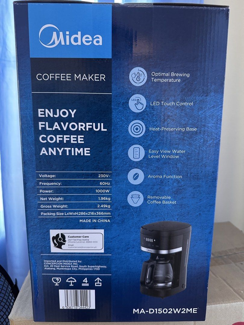 Midea coffee maker (Category: Coffee Machines & Makers) located in Manila. Submitted by dhaian (Listing ID 1432817239, Image 2). Description: Brand new Midea coffee maker.