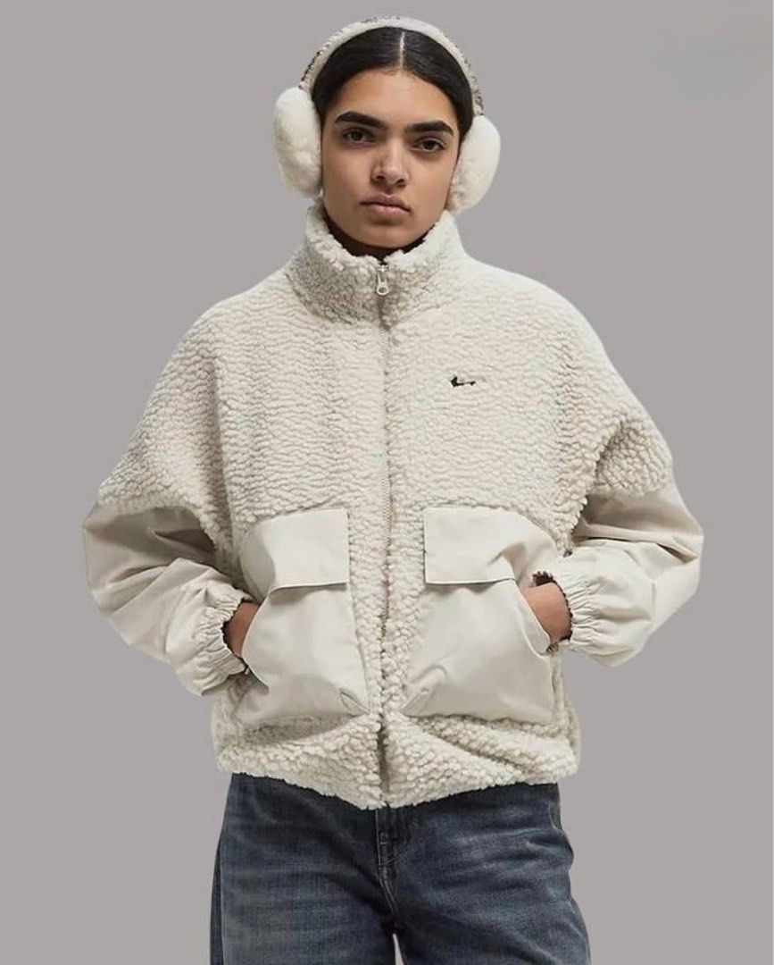 Brand New Nike Women's Sherpa Jacket (Category: Coats, Jackets and Outerwear) located in Manila. Submitted by annchariz (Listing ID 1432896310, Image 3). Description: Rush Sale‼️ NIKE WMNS ESSENTIAL OVERSIZED COZY JACKET Size: Medium Brand new. Unused. Unworn. Bought for 3700++php Ready for shipping via Lalamove/Angkas 📍Muntinlupa area .