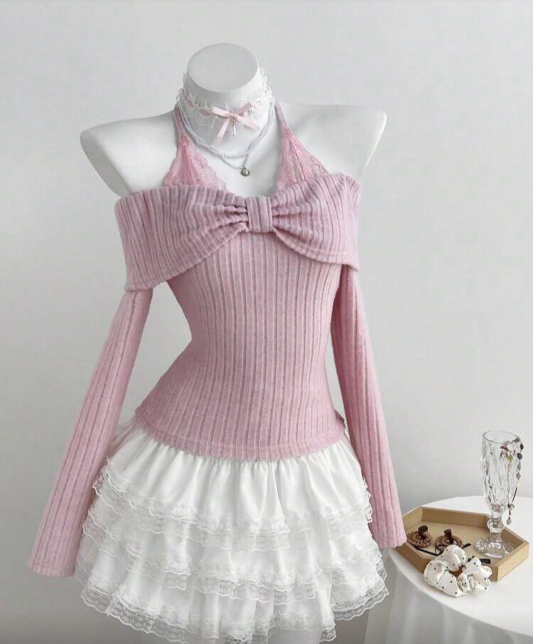 Pink Ribbed Top with White Ruffle Skirt (Category: Dresses) located in Manila. Submitted by elleeeeeee. (Listing ID 1432997799, Image 1). Description: [FREE SF] brandnew, direct shein all sizes available .