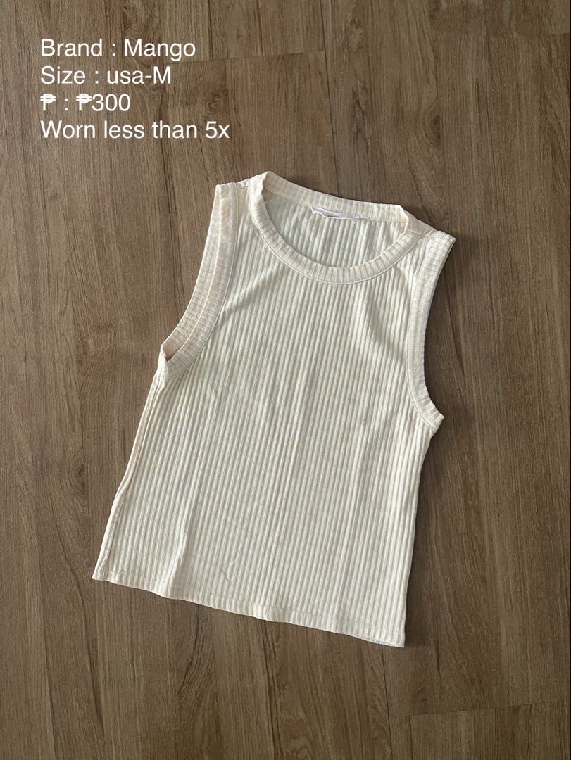 Pre-loved Mango (Category: Others Tops) located in Taguig. Submitted by ranunculus2021 (Listing ID 1432833615, Image 1). Description: Brand : Mango Size : US - M ₱ : ₱300 MOP : gcash SF : to be arranged and paid by buyer 📍BGC, Taguig.