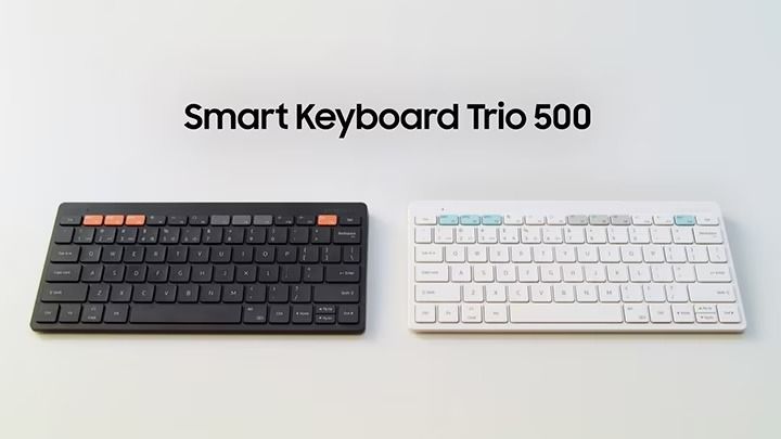 Samsung Smart Keyboard Trio 500 (Category: Computer Keyboard) located in Davao. Submitted by nerftoydepot (Listing ID 1432861539, Image 1). Description: - Samsung Smart Keyboard Trio 500 - Wireless and compact design - Black color - Standard keyboard layout - Features hotkeys for quick access - Compatible with multiple devices - Portable and ideal for on-the-go use.