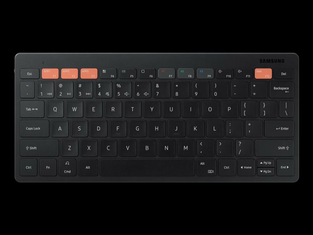 Samsung Smart Keyboard Trio 500 (Category: Computer Keyboard) located in Davao. Submitted by nerftoydepot (Listing ID 1432861539, Image 2). Description: - Samsung Smart Keyboard Trio 500 - Wireless and compact design - Black color - Standard keyboard layout - Features hotkeys for quick access - Compatible with multiple devices - Portable and ideal for on-the-go use.