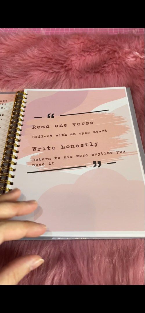 Scripture Journal (Category: Religion Books) located in Paranaque City. Submitted by cjt_by_jess (Listing ID 1432971416, Image 3). Description: 📖✨ Scripture Journal Deepen your faith through writing and reflection 💕 A perfect space for Bible verses, notes, and personal insights ✔️ Simple and inspiring layout ✔️ Great for daily devotion ✔️ Quality print 📍 UPS5 Area 7 Road 9G San Isidro, Parañaque City 🚚 Pick up | Lalamove | J&T Express 📩 DM u