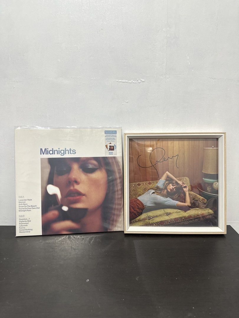 SIGNED Taylor Swift Midnights Vinyl Record (Category: Vinyls) located in Muntinlupa City. Submitted by tswizzleee (Listing ID 1432957938, Image 1). Description: - Signed Taylor Swift Midnights vinyl record - Vinyl - never played.