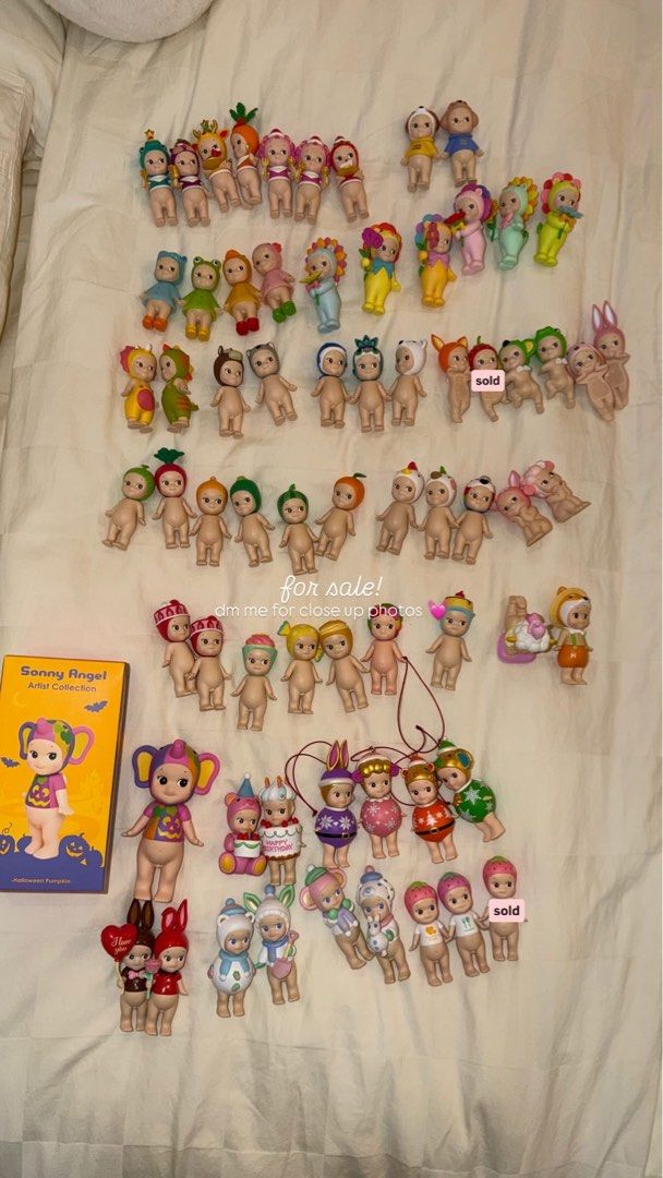 Sonny Angel Artist Collection Figures (Category: Designer & Blind Box Toys) located in Taguig. Submitted by 08pauline_ (Listing ID 1432926769, Image 1). Description: regular series: 500-550! depending on the sonny rare series: 600+ also depending! <3 OPEN FOR BIDDING!!! 🫶🏻 .