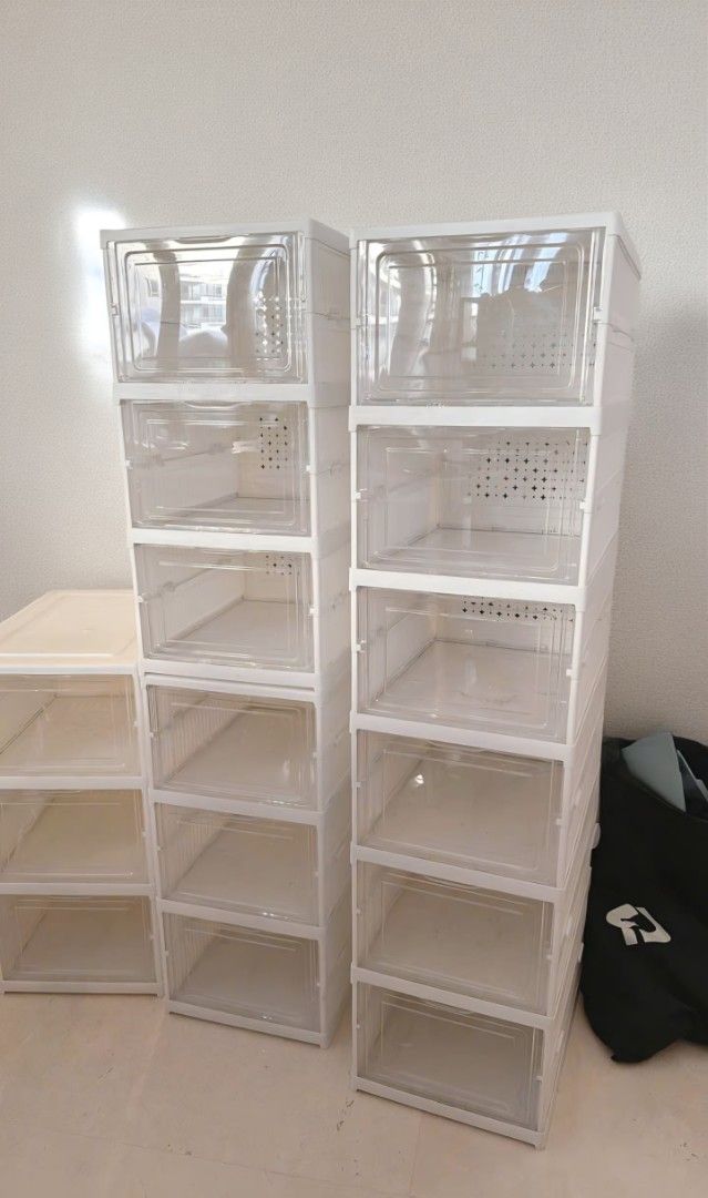 Stackable Shoe Storage Boxes - White459126595094456320
