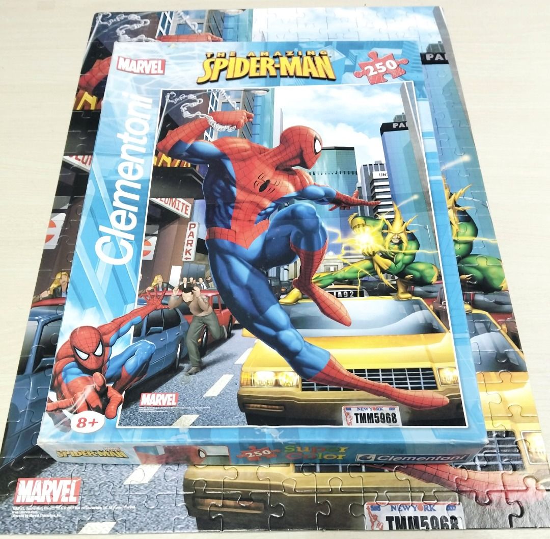 The Amazing Spider-Man Puzzle from Clementoni (Category: Board Games & Puzzles) located in Taguig. Submitted by Bloomscorner1 (Listing ID 1432933882, Image 1). Description: - Clementoni puzzle featuring The Amazing Spider-Man. - 250 pieces (complete) - Recommended for ages 8+. - Shows Spider-Man with Electro. - Puzzle size: 19 x 13.25 - Box size: 13.5 x 10 inches .