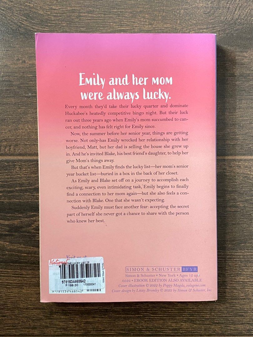 The Lucky List (GL Book) (Category: Storybooks) located in Quezon City. Submitted by ko_obi (Listing ID 1432855974, Image 2). Description: The Lucky List by Rachael Lippincott - good condition - no torn pages - 4 star rated book on Goodreads description by the author: - a summer bucket list filled with adventures, healing, and coming to terms with a loss - a swoony love interest - a small, charmingly chaotic town in PA - a slow-burn f/f romance.