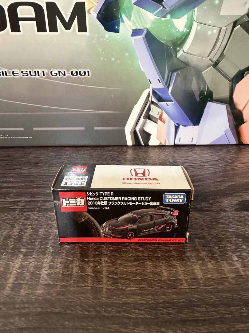 Tomica Honda Civic Type R Scale 1/64 Customer Racing Study (Category: Vehicle & Diecast Models) located in Manila. Submitted by revs_collections (Listing ID 1432945112, Image 3). Description: Tomica Honda Civic Type R Scale 1/64 Customer Racing Study - 2018 model - Features a black body with red accents - Manufactured by Takara Tomy 💯% Authentic Takara Tomy Condition: Mint in Box 📸 Actual Picture Posted 📬 Please feel free to message for availa