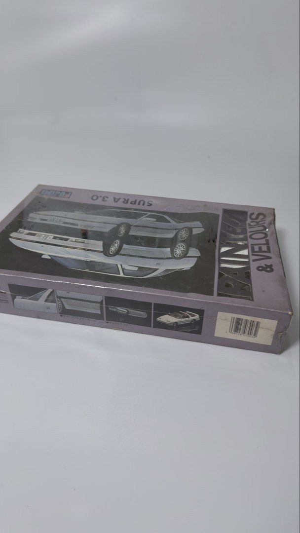 Vintage Fujimi Supra 3.0 Model Kit (Category: Vehicle & Diecast Models) located in Alfonso. Submitted by jbcamet (Listing ID 1432916636, Image 3). Description: Fujimi Supra 3.0 model kit. The box shows the car in white. It is a "Painted & Velours" model. The box is sealed in plastic. The model kit is for the Toyota Supra 3.0..
