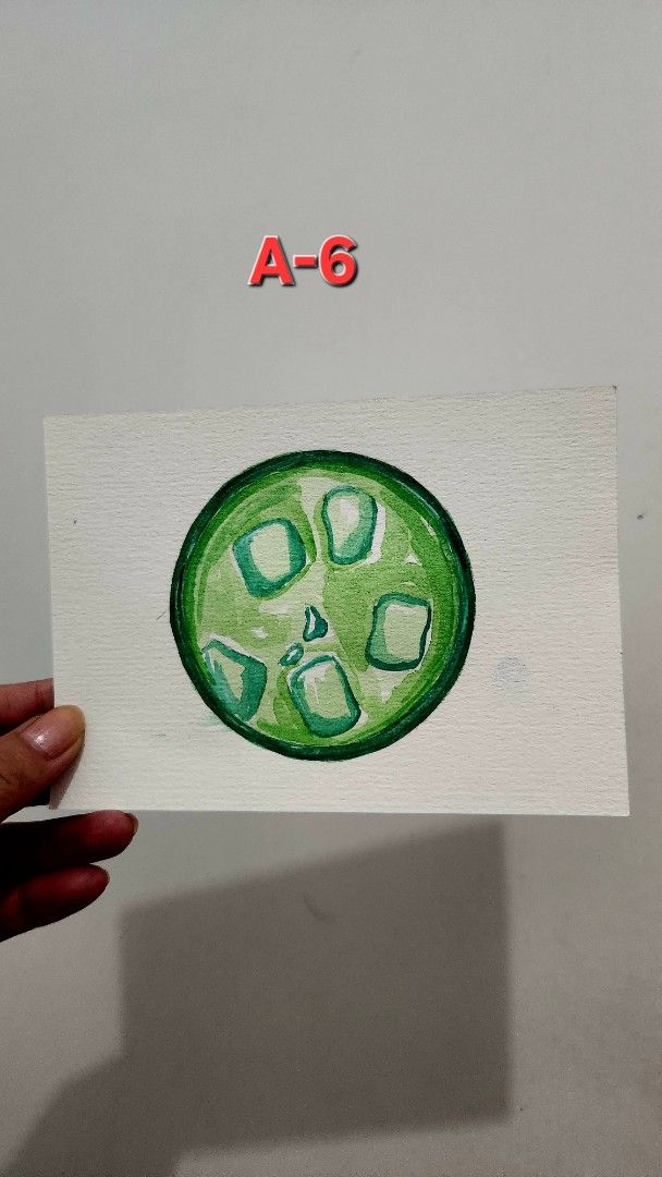 Watercolor Painting - MATCHA LOVER (Category: Art & Prints) located in Cavite. Submitted by joycreates (Listing ID 1432974021, Image 2). Description: - Original watercolor painting - Features a matcha with ice cubes - Painted on paper - Artwork labeled A-6 - Frame not included - Great for collecting or gifting.