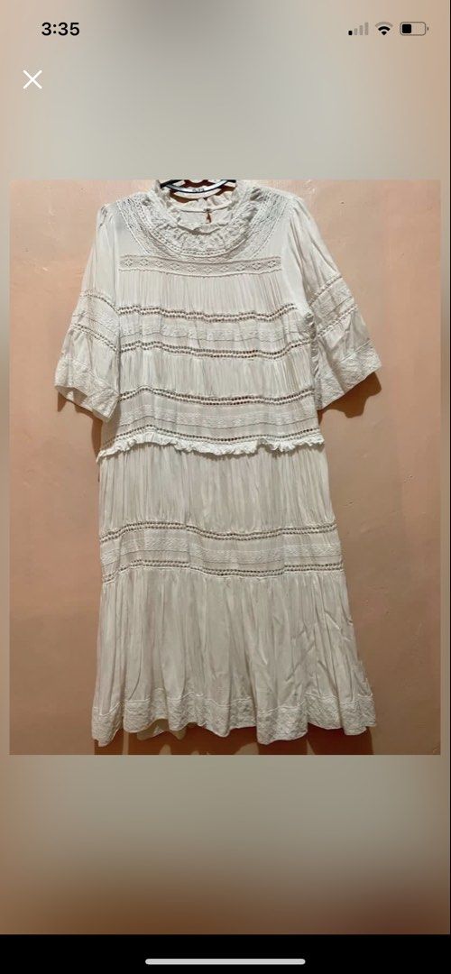 White Embroidered Dress (Category: Dresses) located in Cabadbaran. Submitted by KsGoodFind (Listing ID 1432866208, Image 1). Description: Fits small-medium.