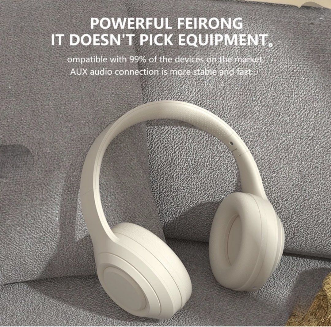 Wireless Bluetooth Headphones - Beige430382912720097282