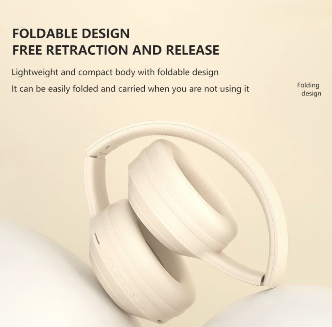 Wireless Bluetooth Headphones - Beige430382912720097285