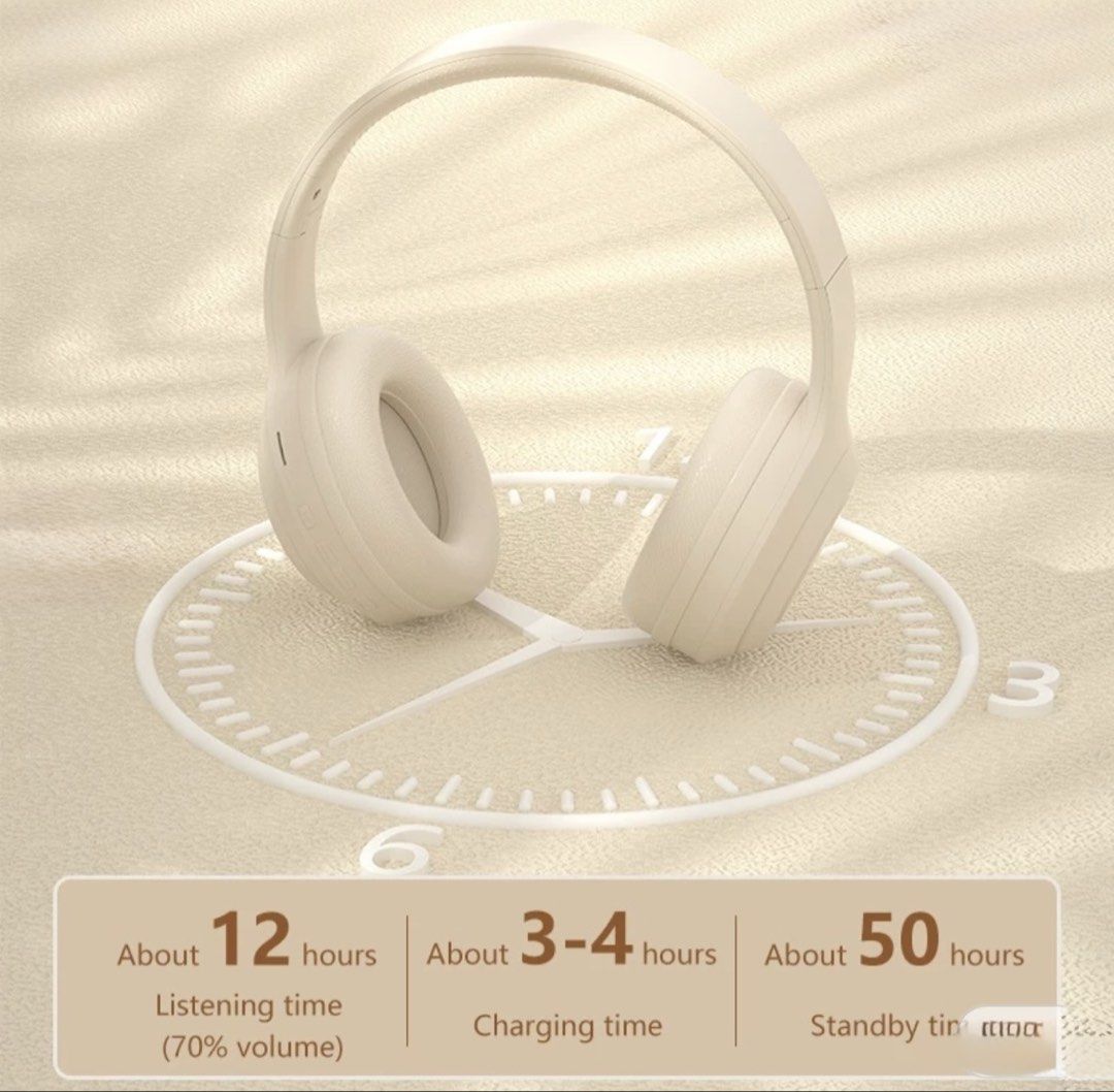 Wireless Bluetooth Headphones - Beige430382912720097284